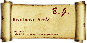 Brambora Jenő névjegykártya